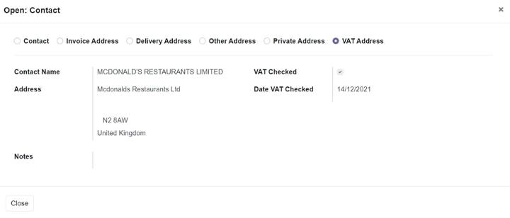 Verified UK VAT Contact in odoo