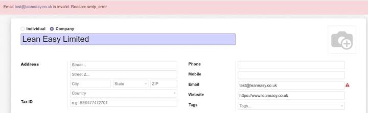 invalid mailgun email in odoo