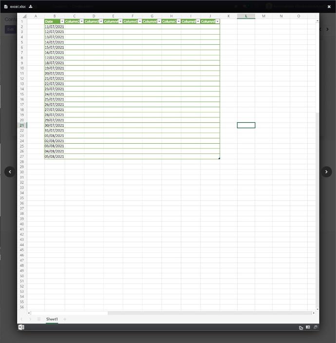 Excel preview in odoo