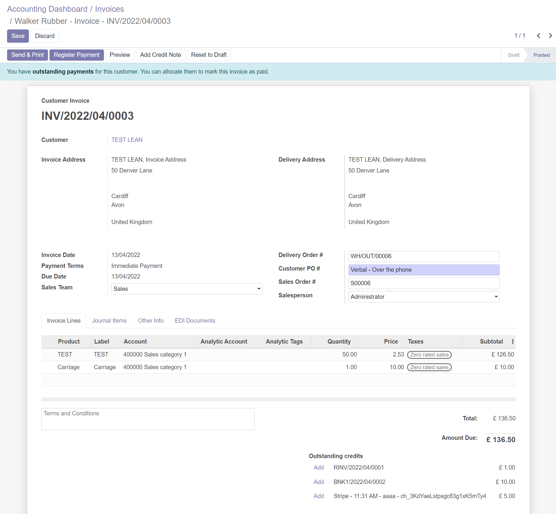 Modified invoice screen in odoo