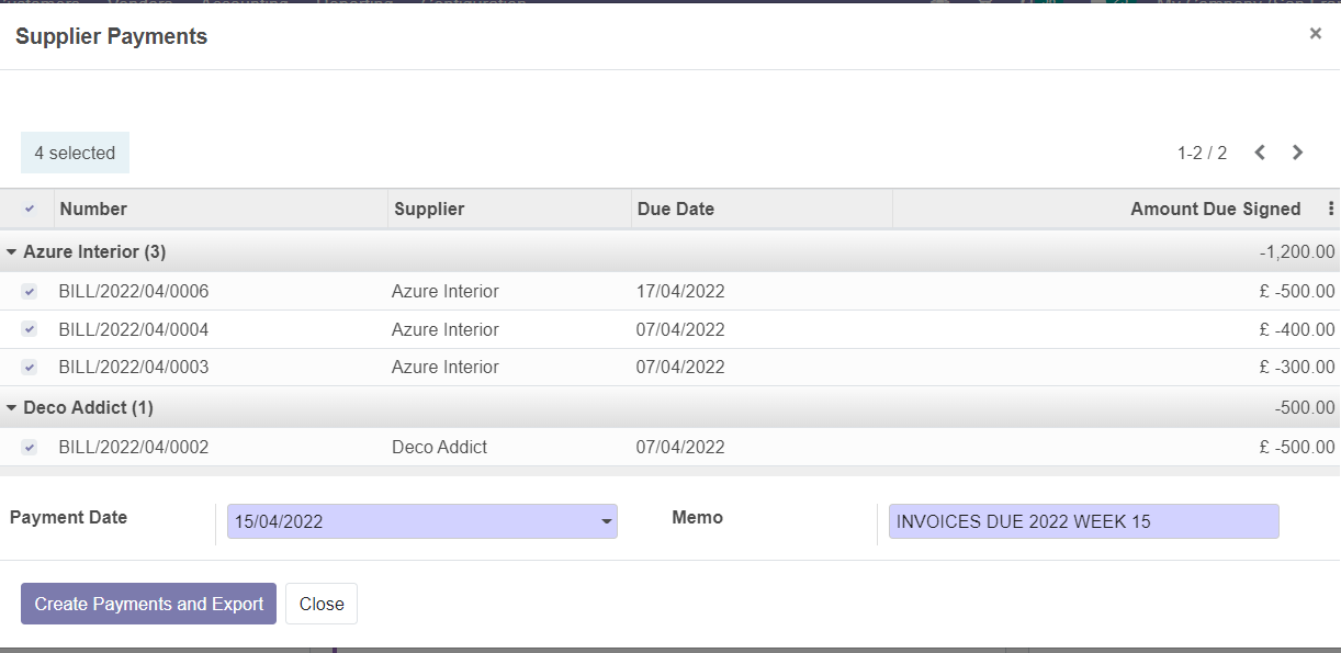 supplier payments in odoo